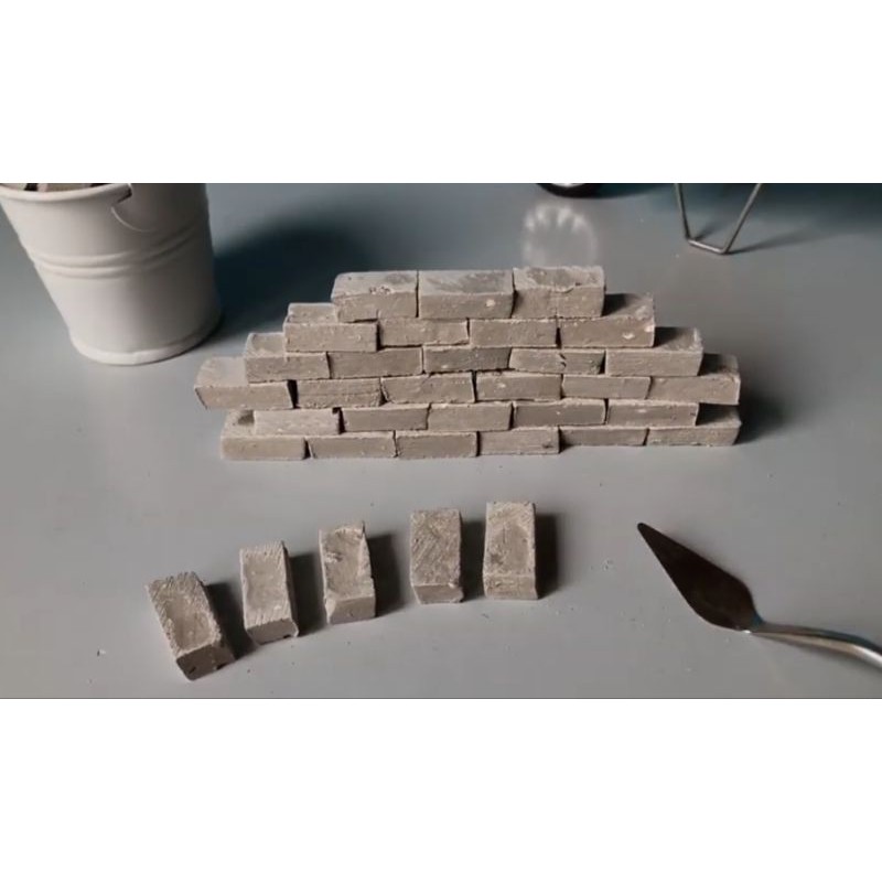 Combo 10 viên Gạch mini (mini brick) xây tiểu cảnh đồ chơi thủ công kích thước 4*2cm