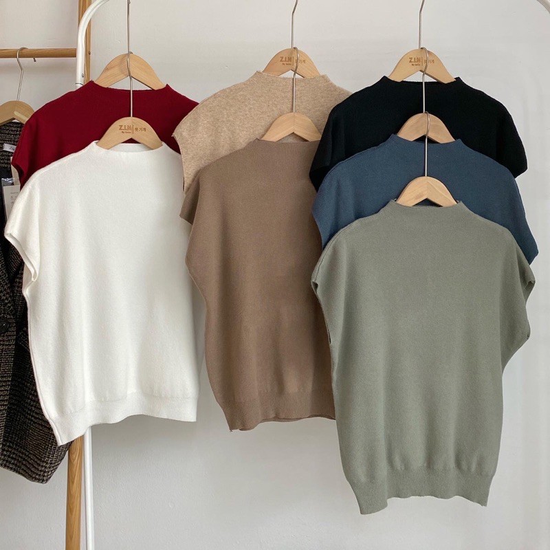 Áo len tay hến chất mịn màu basic