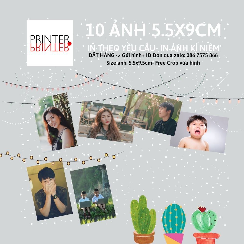 10 card in full in theo yêu cầu 5.5x9cm
