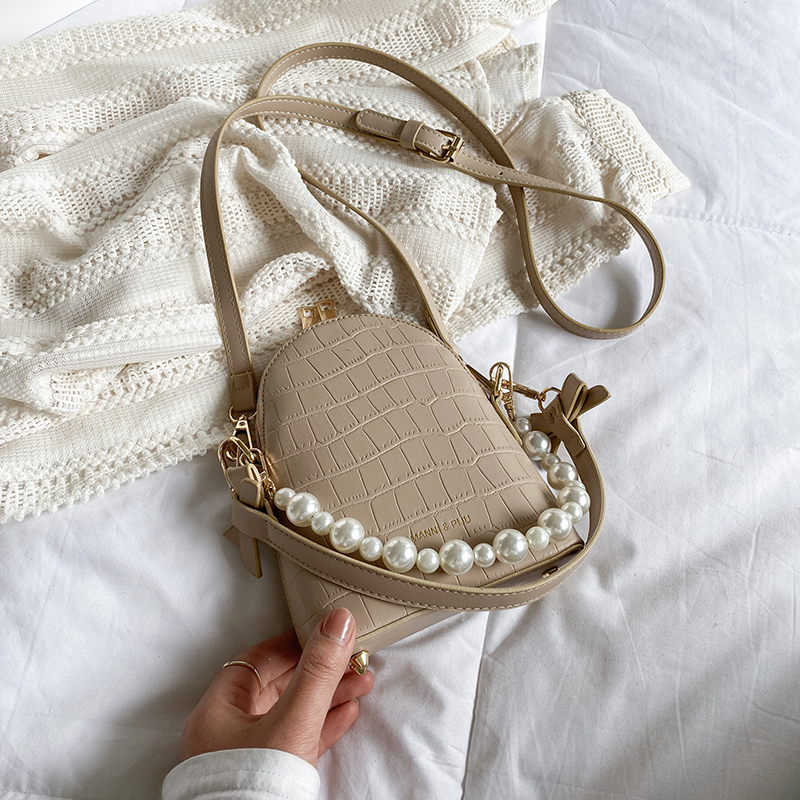 Túi đeo chéo IELGY đính ngọc trai thời trang tùy chọn màu sắc cho nữ