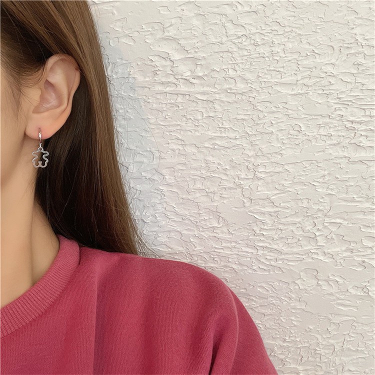 1 chiếc - Bông tai gấu xinh xắn không đen không rỉ