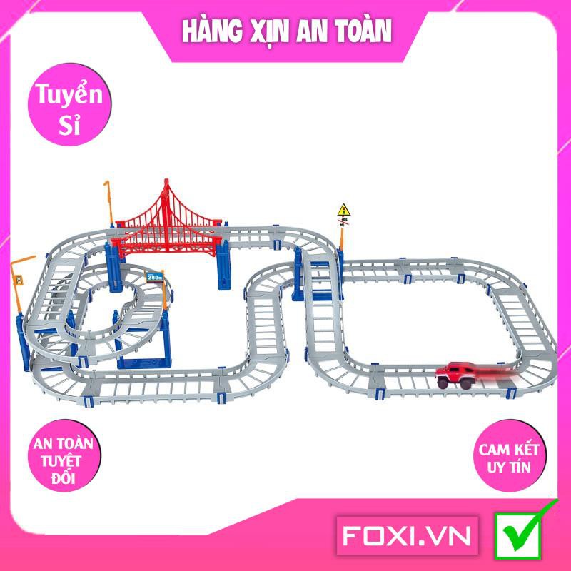 Mô hình lắp ráp đường ray xe lửa Foxi-Xếp hình tàu hỏa-tàu lượn siêu tốc-đa dạng và sáng tạo-tăng sự khéo léo cho đôitay