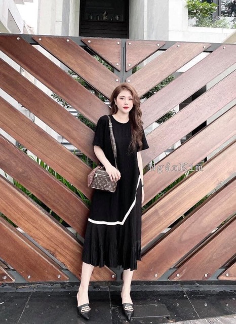 Váy bầu coton phối siêu sang , xin