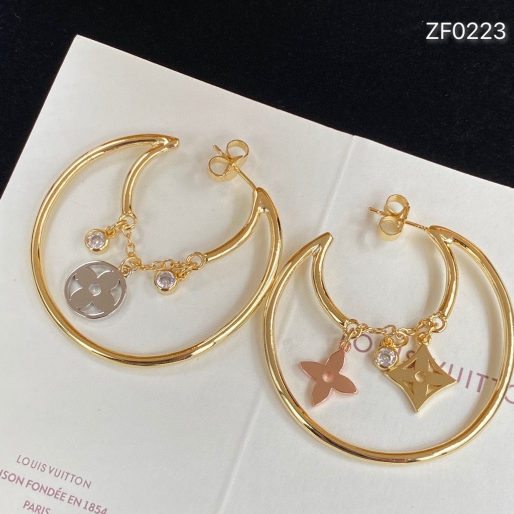 LOUIS VUITTON Bông Tai LV Bằng Thép Titan Thời Trang Cho Nữ