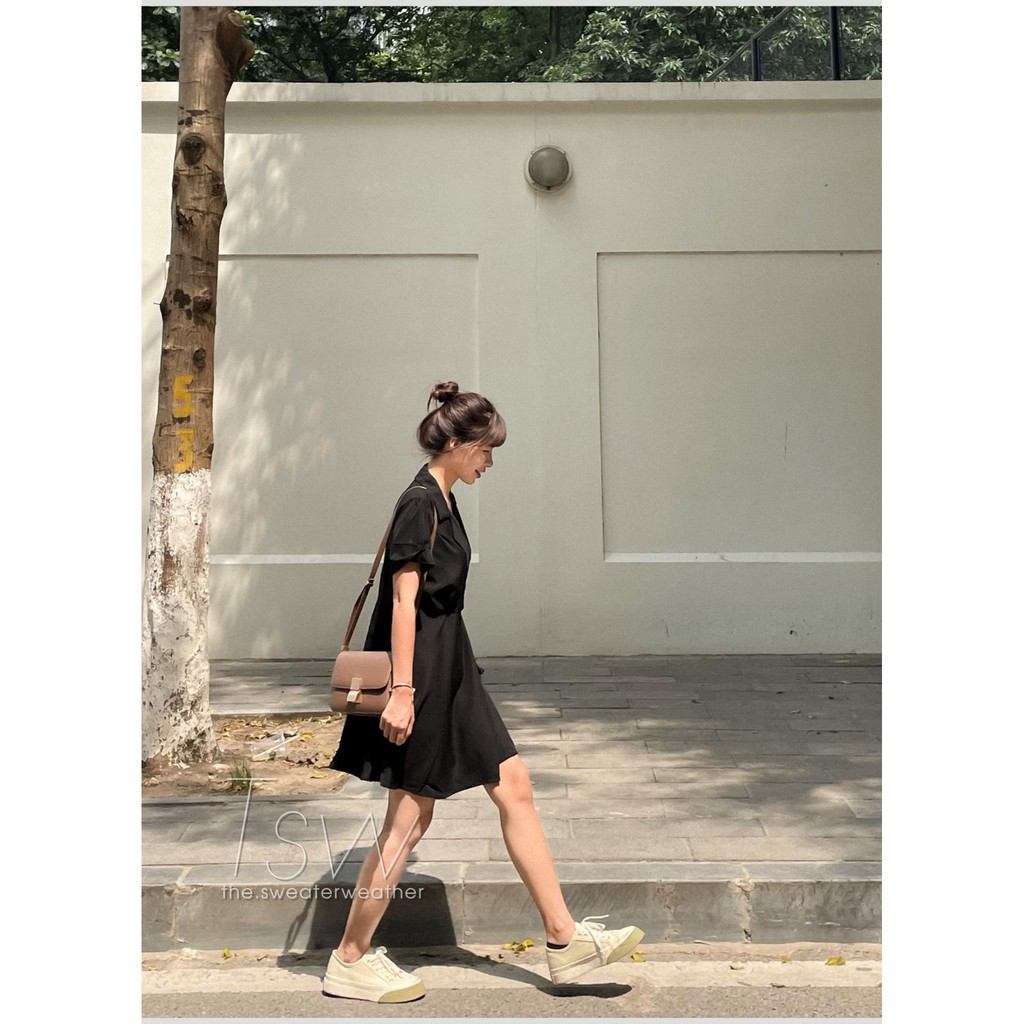 Váy cổ vest buộc vạt chéo tôn dáng (Ảnh thật) | BigBuy360 - bigbuy360.vn