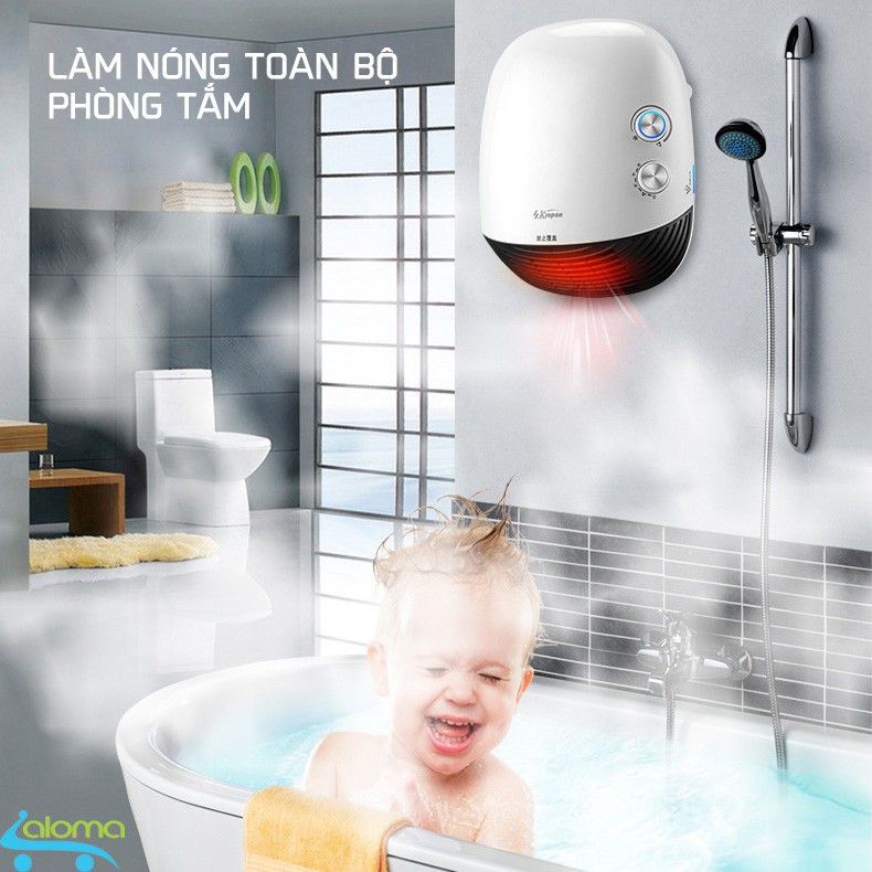 Máy sưởi nhà tắm KJapan CR-008 để bàn hoặc treo tường kèm thổi gió tạo ion âm cao cấp