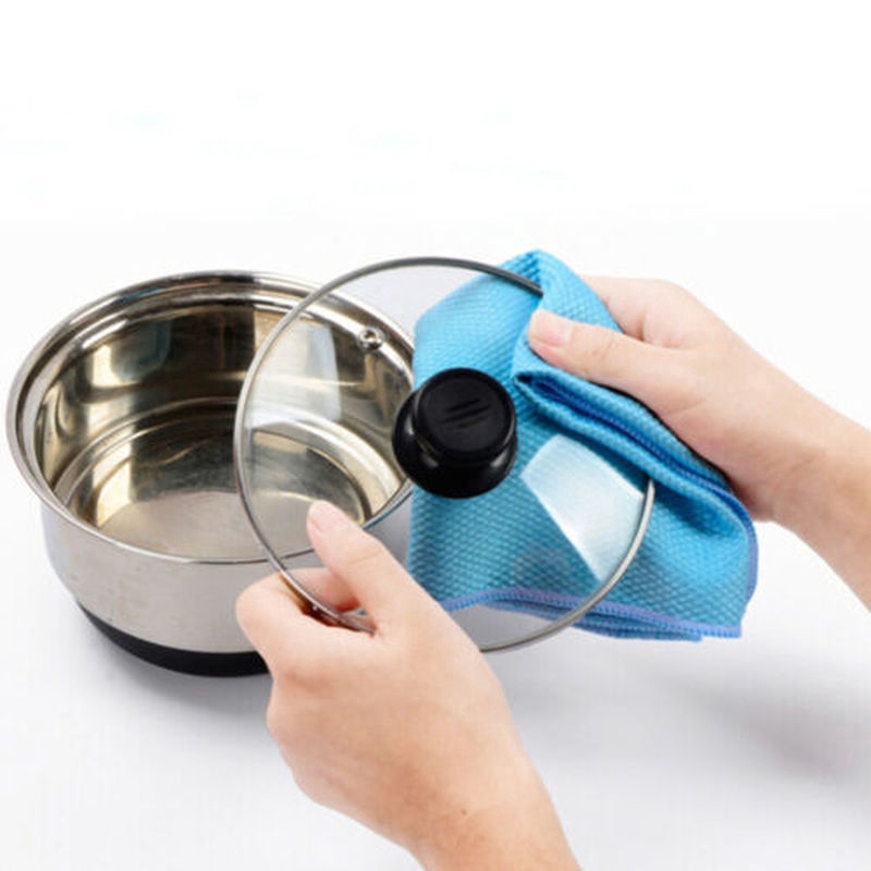 Khăn lau chén đĩa tchoongs dính vải sợi tổng hợp thấm hút nhanh nhiều màu