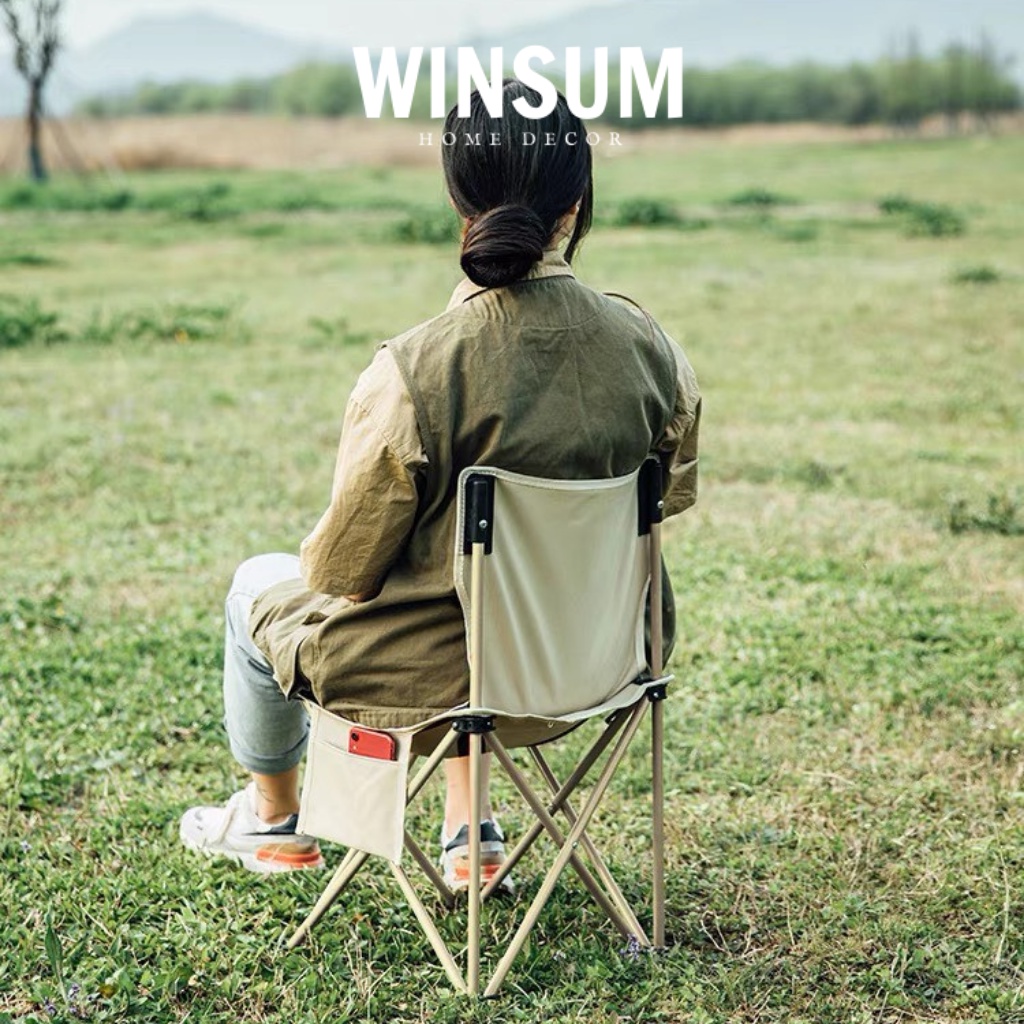Ghế xếp đi picnic khung thép siêu bền gấp gọn tiện lợi, kèm túi đựng - winsum | BigBuy360 - bigbuy360.vn
