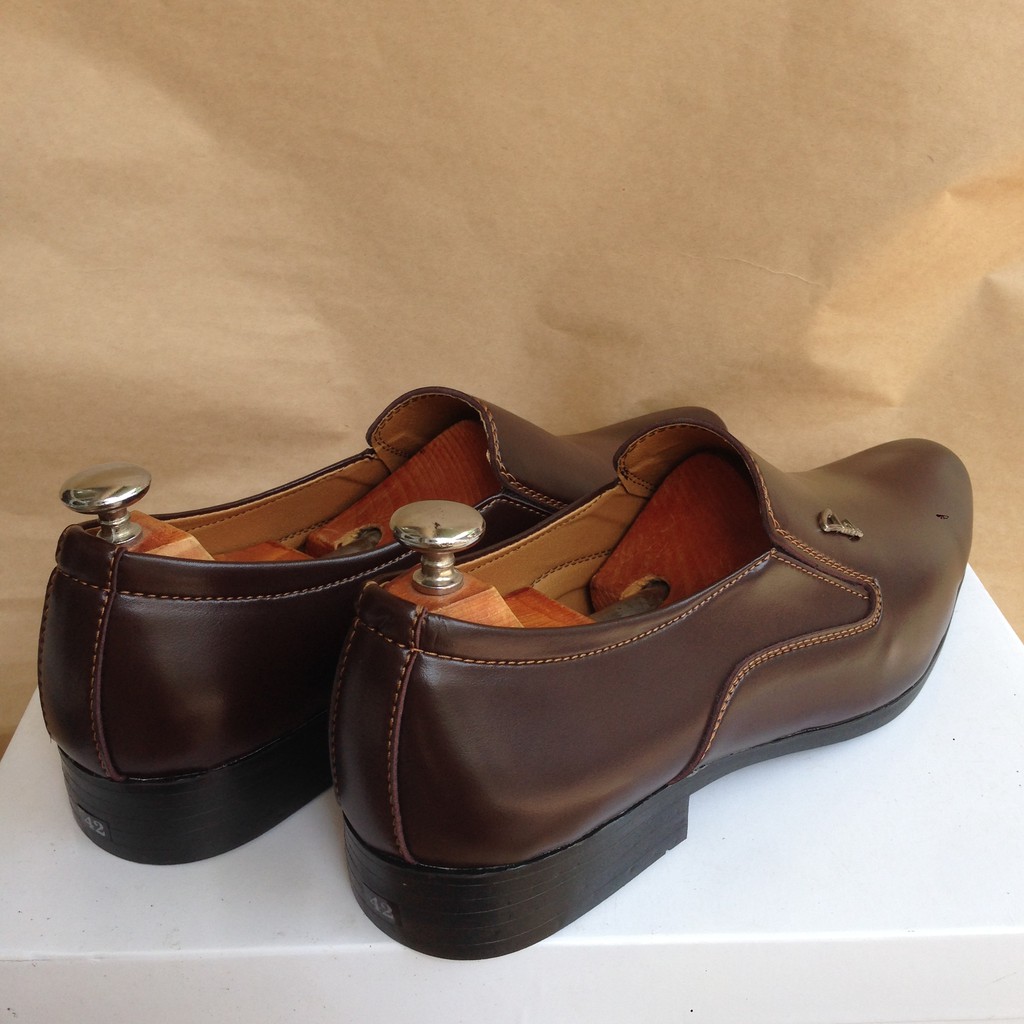 [CHỈ 3 NGÀY] [XƯỞNG SẢN XUẤT]BÁN LẺ GIÁ SỈ Giày tây nam trơn màu nâu - GN12 | BigBuy360 - bigbuy360.vn