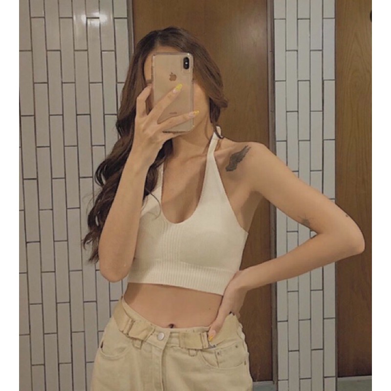 [Có sẵn] Áo croptop yếm cột nơ | BigBuy360 - bigbuy360.vn