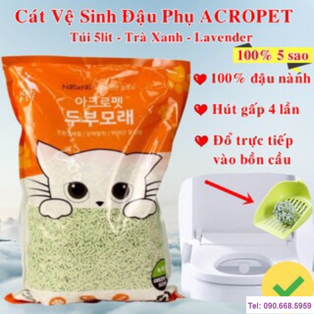 Cát vệ sinh cho mèo đậu nành tofu hữu cơ Tfor 6L