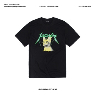 ÁO THUN LECHAT HÌNH CON MÈO MÀU ĐEN