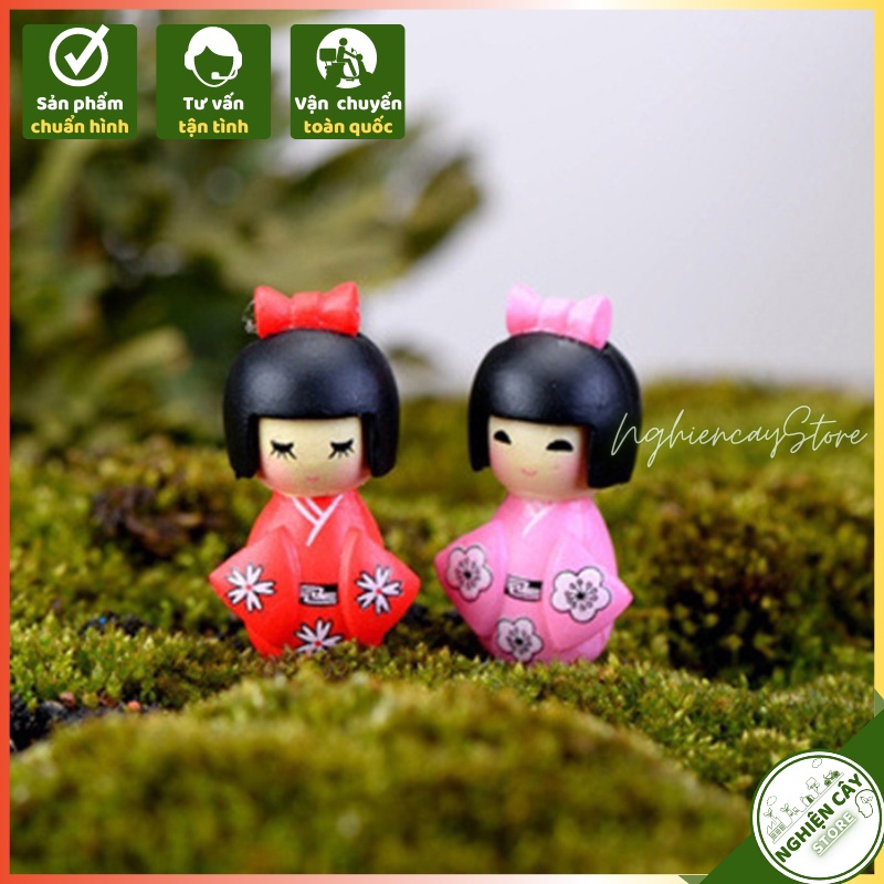 Phụ kiện Cô gái Kimono trang trí tiểu cảnh, cây cảnh, sen đá