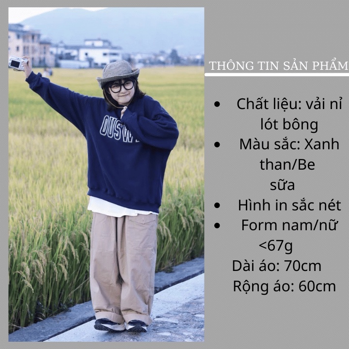 Áo sweater nữ/Áo nỉ form rộng tay bồng in chữ OUSWE phong cách ulzzang chất nỉ siêu dày RÔ STORE SW26 | BigBuy360 - bigbuy360.vn