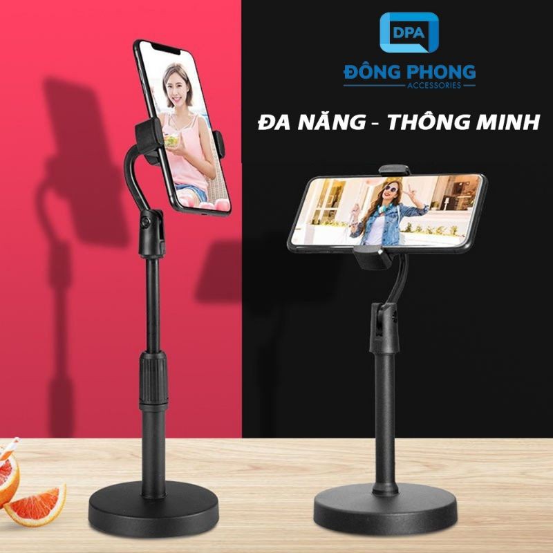 Chân Đế Để Bàn Kẹp Điện Thoại Khi Livestream, Xem phim Xoay 360 Độ Thông Minh