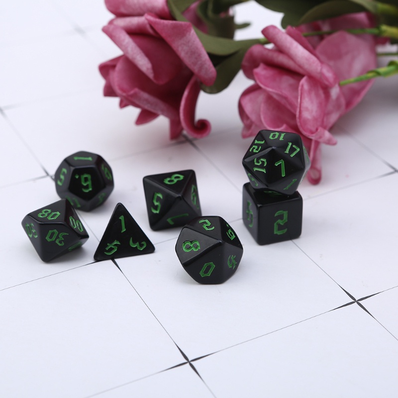 Set 7 viên xí ngầu đa diện bằng nhựa resin để bàn DND RPG MTG