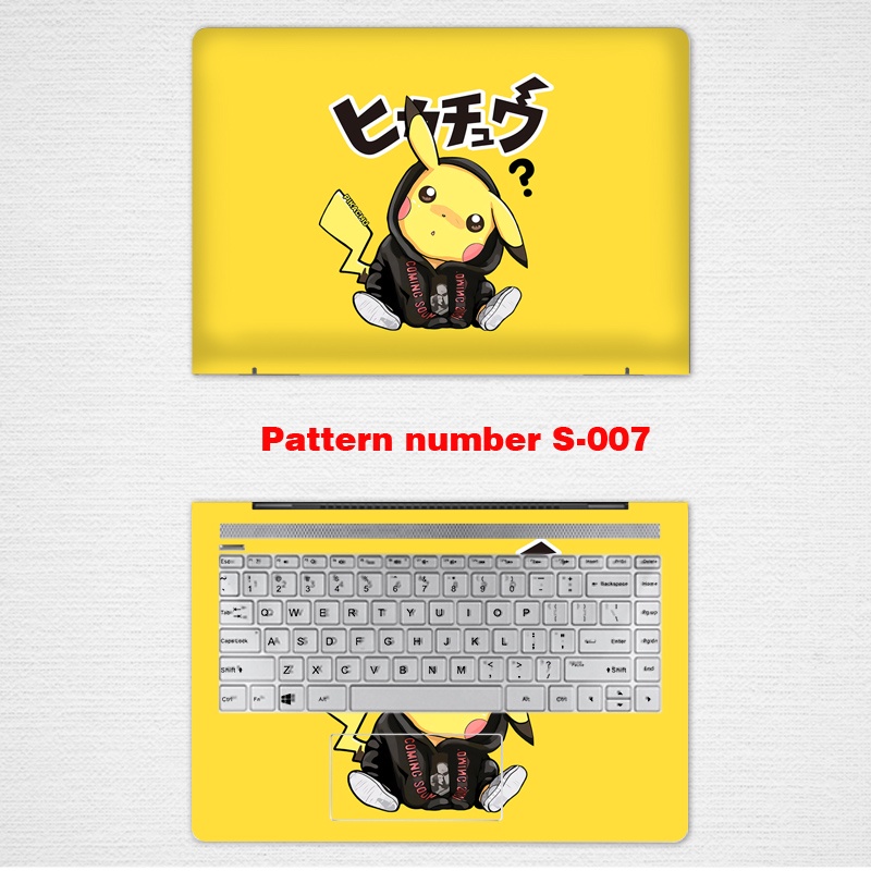Bộ 2 Miếng Dán Hình pikachu Cho laptop 12 13 14 15.6 inches asus a510u s4000 s410u s4300u s5300us510u