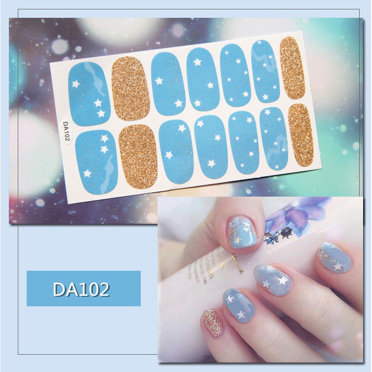 Bộ nail sticker 14 miếng dán móng tay trang trí 3D xinh xắn DA101-DA120 chống thấm nước