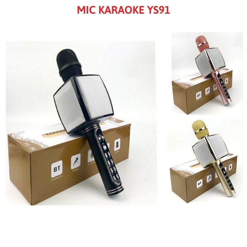 Micro karaoke bluetooth YS 91 - micro không dây - siêu phẩm mic bluetooth karaoke hỗ trợ ghi âm - BH 3 tháng