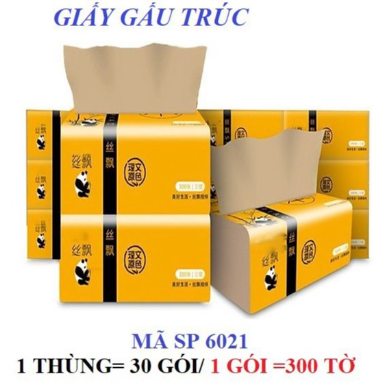 [1 Gói]Giấy Ăn Gấu Trúc 300 Tờ Loại 3 Lớp - Giấy Gấu Trúc Bán Lẻ 1 Gói / 1 GÓI 300 TỜ / BÁN LẺ 1 GÓI