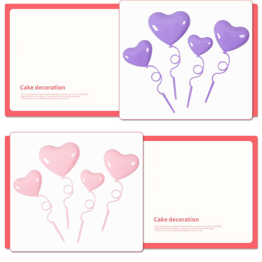 Set 4 Phụ Kiện Trang Trí Bánh Kem Độc Đáo|Bộ Bóng Bay Bằng Nhựa Hình Chữ Love Nhiều Màu Sắc