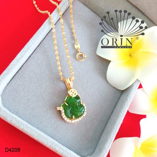 Dây chuyền nữ dạng xoắn mặt hồ ly đá xanh màu cẩm thạch đính đá thiết kế bền màu cao cấp Orin D4208