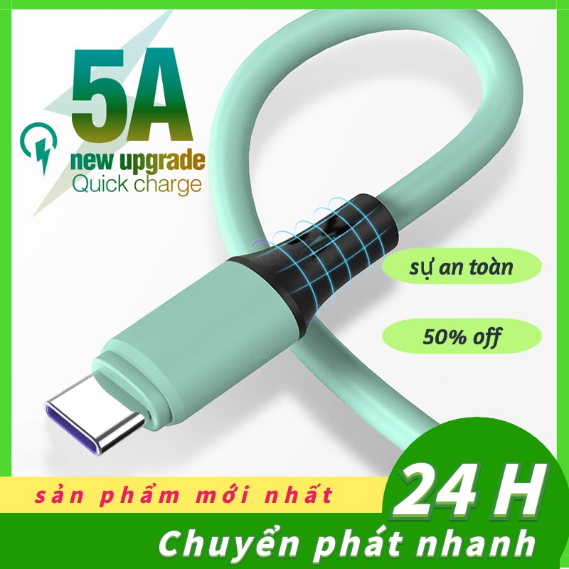 Dây cáp sạc nhanh Type-C USB 5A dành cho Samsung Huawei P40 Xiaomi 10 tiện dụng