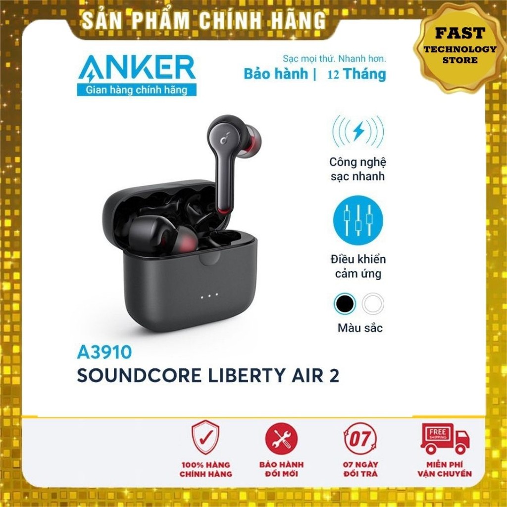 [Mã ELMS5 giảm 7% đơn 300K] Tai nghe bluetooth không dây Anker Soundcore Liberty Air 2 A3910