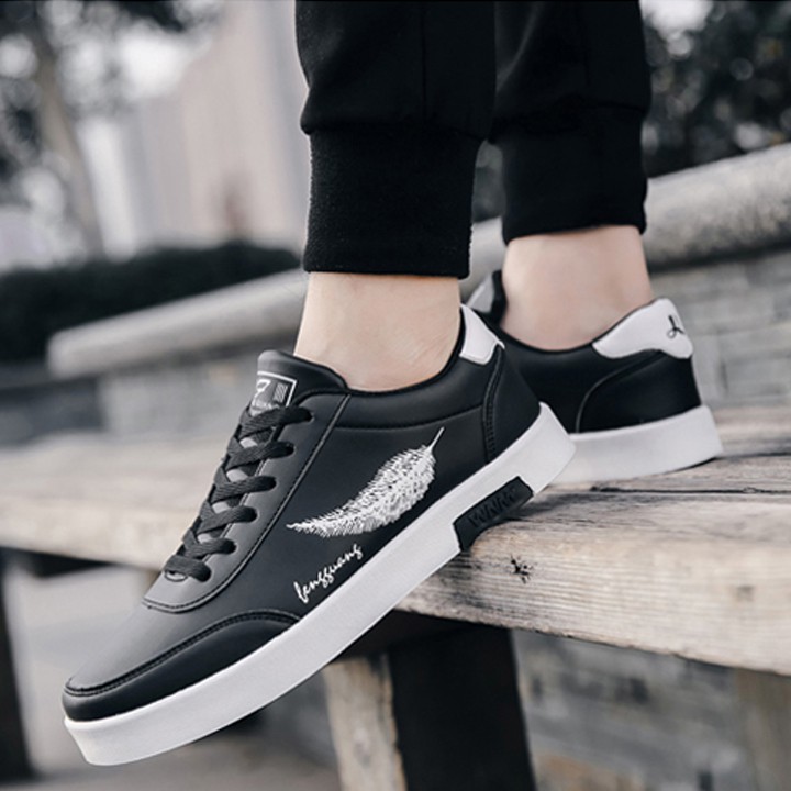 Giày sneaker thể thao nam cổ thấp - lông vũ N68- tặng 01 lọ tẩy giày