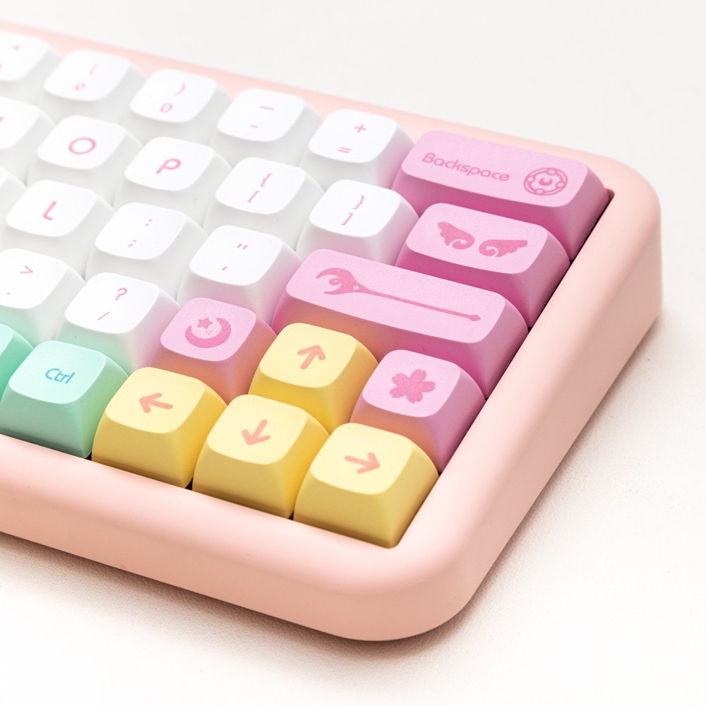 143 Phím Magical Girl Keycaps XDA Profile màu hồng PBT DYE SUB Bàn phím cơ Keycap