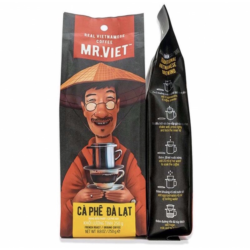 Cà Phê Rang Đà Lạt MR.VIET Túi 250g