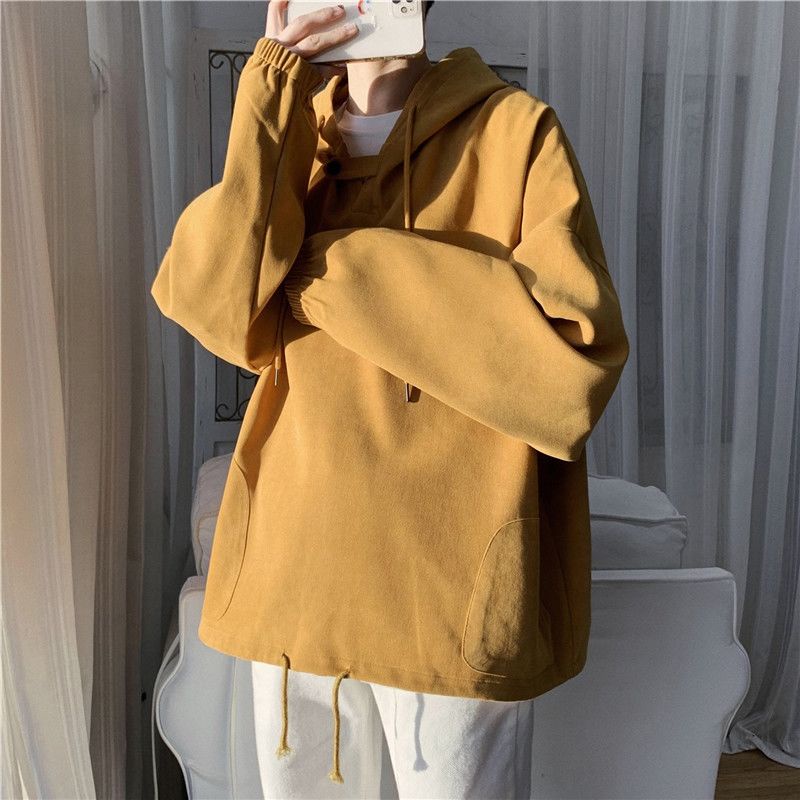 Áo Khoác Hoodie Màu Trơn Dáng Rộng Thời Trang Hàn Quốc 2022 Cho Nữ