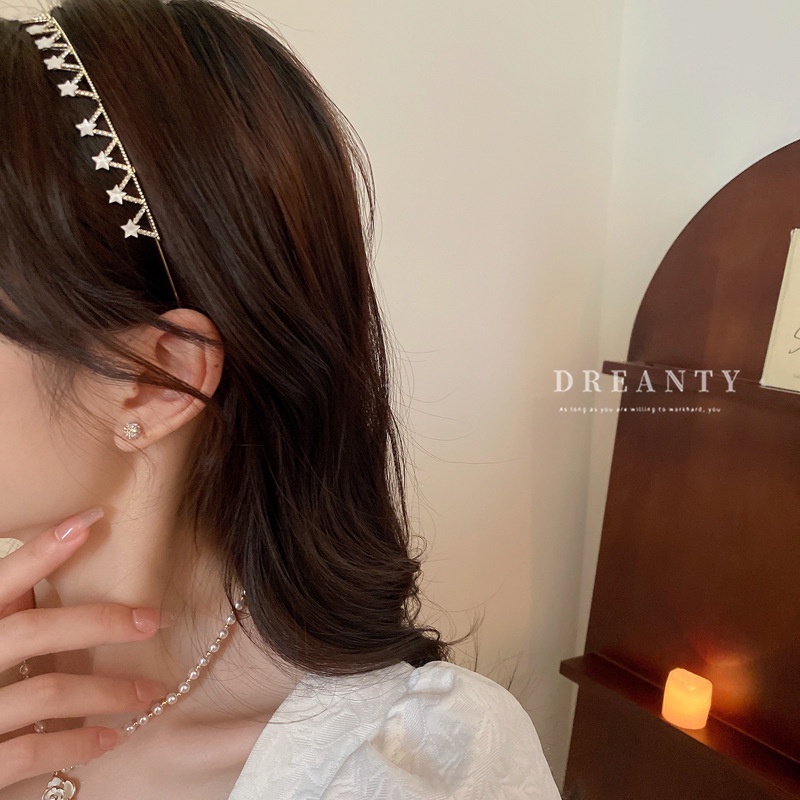 Băng Đô Cài Tóc Dạng Ấn Đính Kim Cương Giả Phong Cách Mori Dễ Phối Đồ