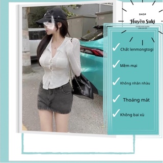 Áo Khoác Cadigan Len Mỏng Dài Tay