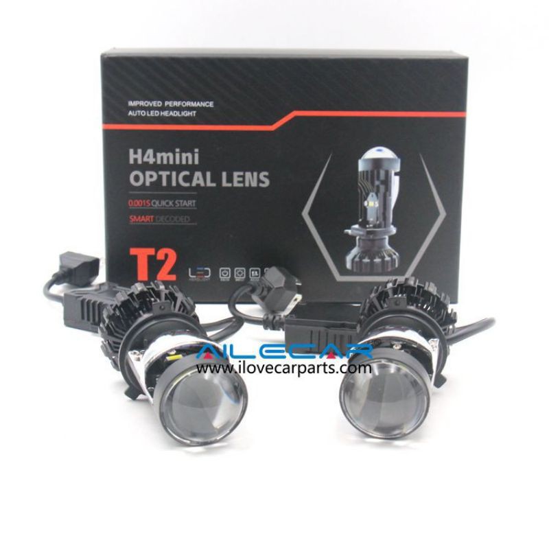 [Kính tím] Cặp bi led mini T2, lens led mini chân jack h4 hàng loại 1 ánh sáng trắng mạnh 45w