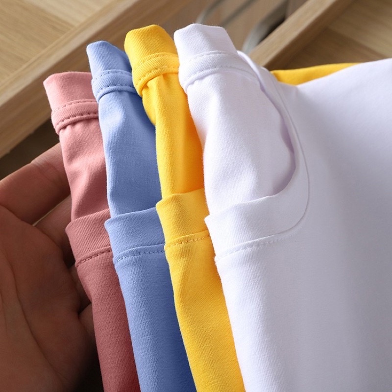 Áo Phông Trơn Cotton không cổ DUDE Tee tay ngắn fullsize 40-100kg