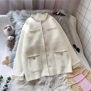 khoác lông viền bèo trắng