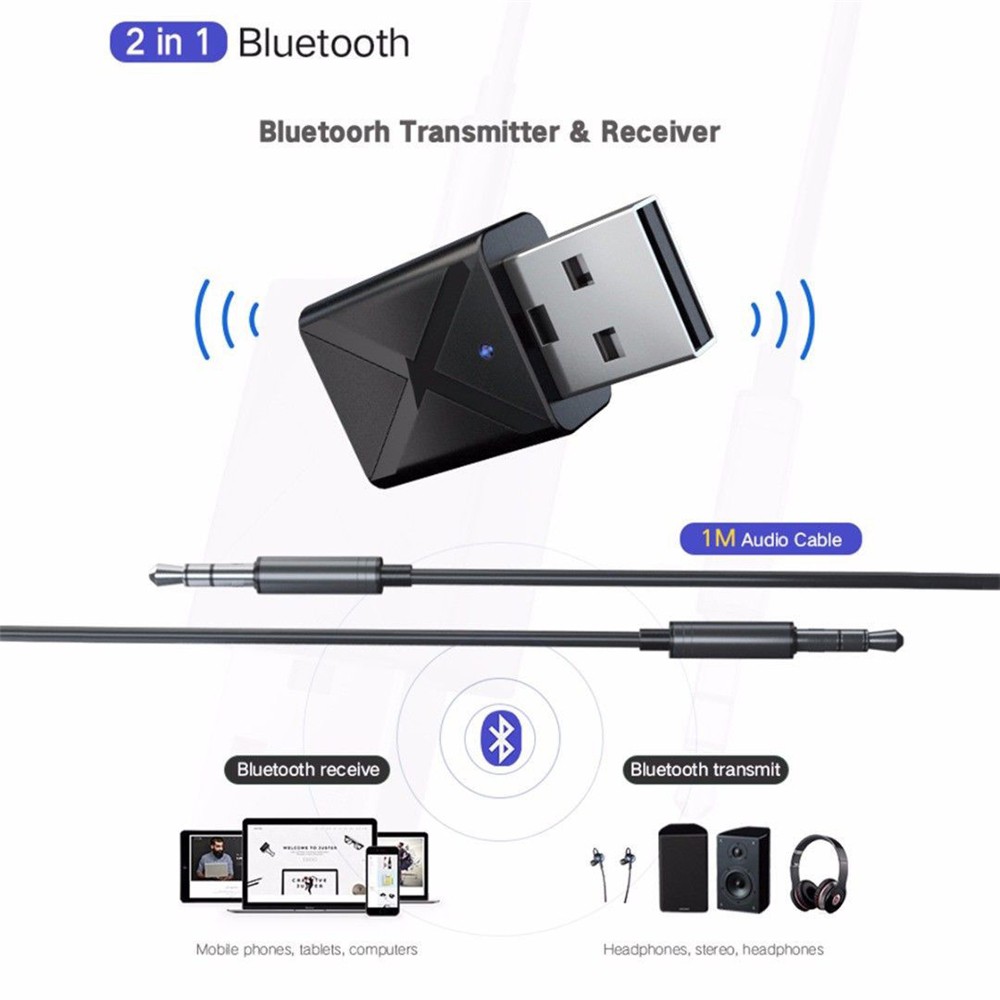 Đầu thu phát chuyển đổi âm thanh bluetooth 5.0 không dây cho PC/laptop tiện dụng