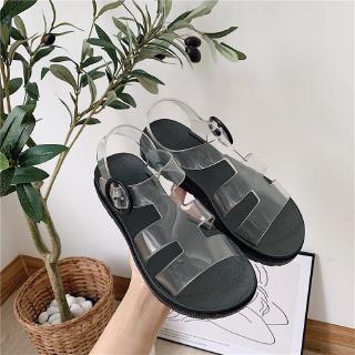 Giày sandal đế bệt quai trong phong cách Harajuku cá tính cho nữ