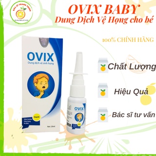 Dung dịch vệ sinh họng Ovix hết đau họng họng hạt, amydal cho trẻ em người lớn lọ 20ml