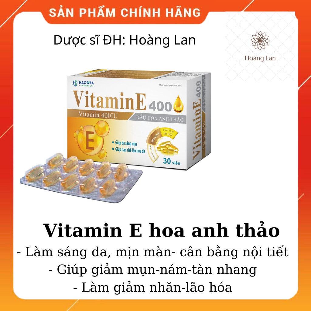 VITAMIN E 400 - HỖ TRỢ CÂN BẰNG NỘI TIẾT, DA SÁNG MỊN, GIẢM MỤN, DA NÁM SẠM, NGỪA LÃO HOÁ