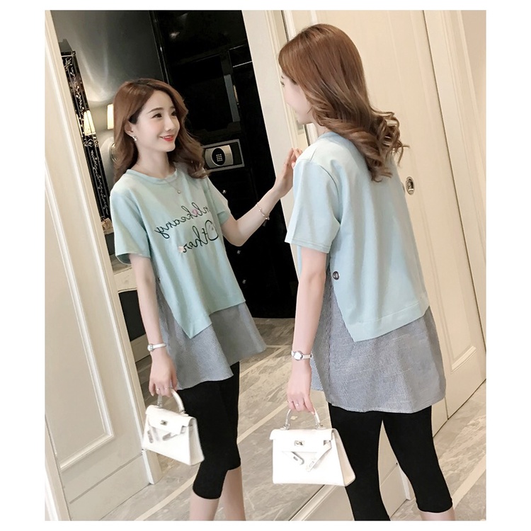 Áo phông bầu Unlikeany Other chất cotton thấm hút mồ hôi phối vạt sơ mi mặc được sau sinh BIGSIZE ĐỦ SIZE ĐẾN 100KG