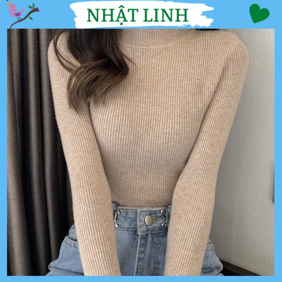 Áo len cổ 3 phân NHẬT LINH áo dài tay chất len tăm trơn basic hàng đẹp dày dặn - A290