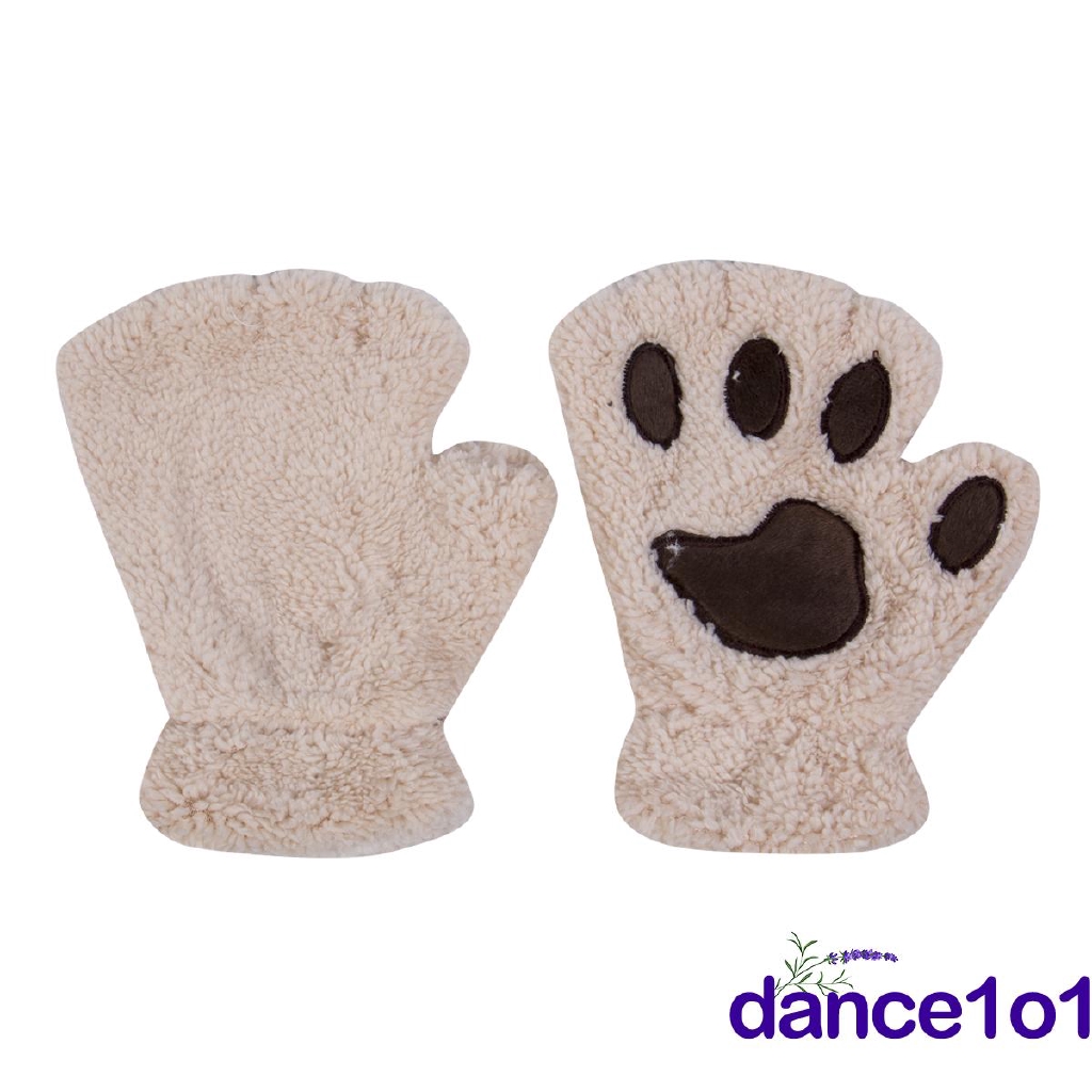 Đôi găng tay giữ ấm hở ngón dạng bàn chân mèo xinh xắn dễ thương cho nữ