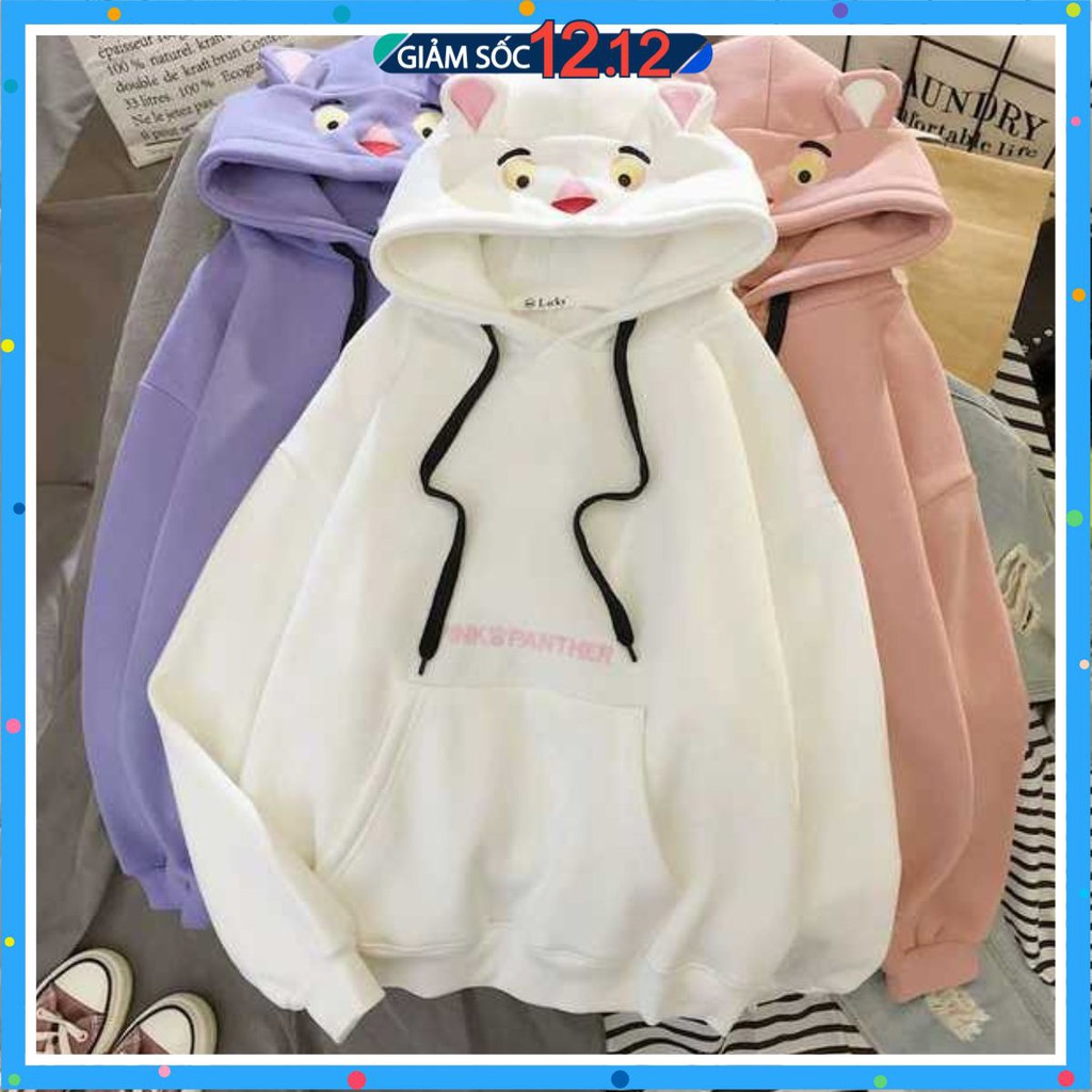 Áo khoác Hoodie Nữ thêu báo hồng Pink Panther - Hot trend 2021 | WebRaoVat - webraovat.net.vn