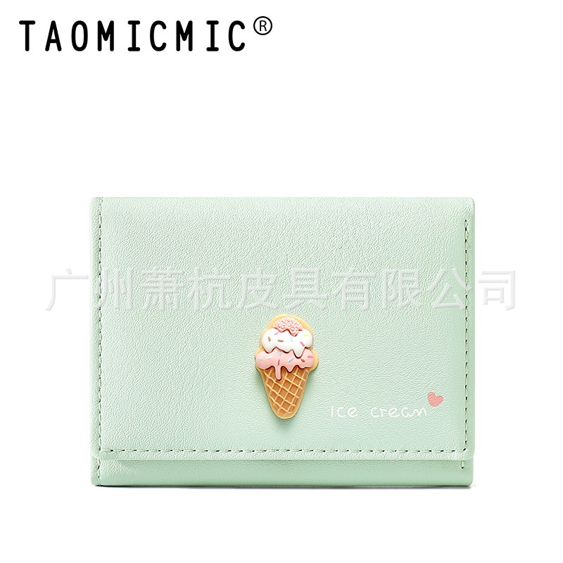 Ví Da PU Đựng Thẻ / Tiền Xu Kiểu Dáng Đơn Giản Xinh Xắn Giá Đỡ