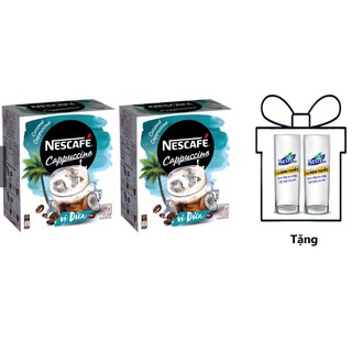 [Tặng 2 ly Nestea thủy tinh] Combo 2 hộp NESCAFÉ Cappuccino Vị Dừa (Hộp 10 gói x 20g) * 2