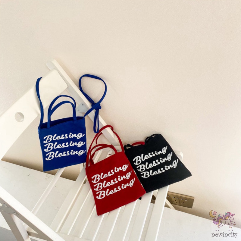 Túi Xách Đeo Vai Vải Bạt Thời Trang Hàn Quốc Đáng Yêu Dành Cho Trẻ