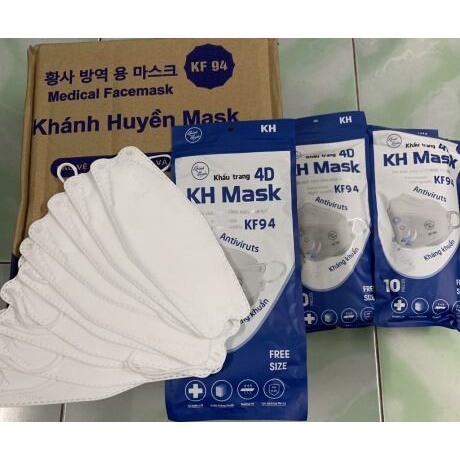 Thùng Khẩu Trang KF94 Khánh Huyền, 4 Lớp, Chống Bụi Mịn, Kháng Khuẩn, Công Nghệ Hàn Quốc