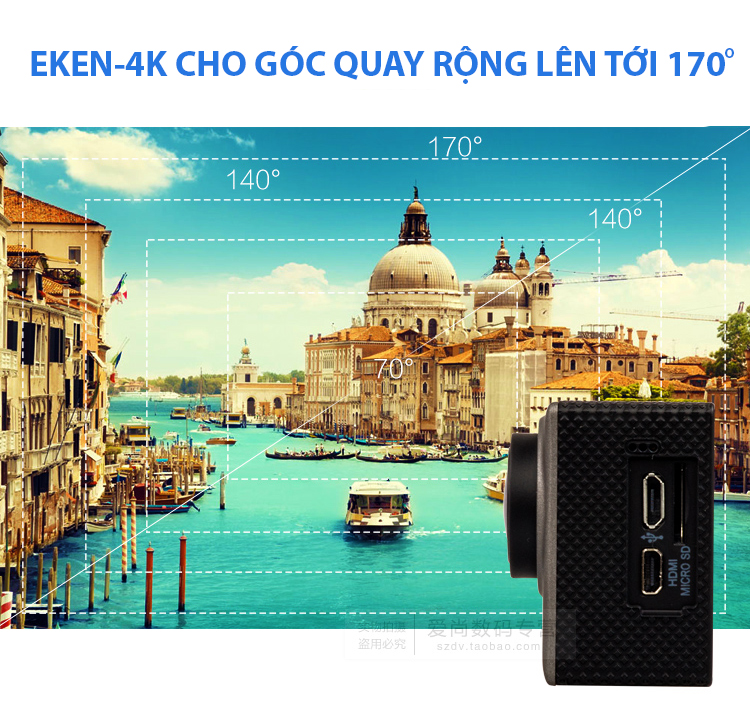 Camera Hành Trình Eken H9R 4K Ultra HD Wifi - Hàng nhập khẩu-Lưu lại mọi khoảng khắc đáng nhớ